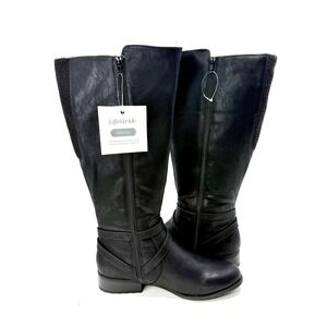 LifeStride Xtrovert Riding Boots Size 9W Black NWT/BOX